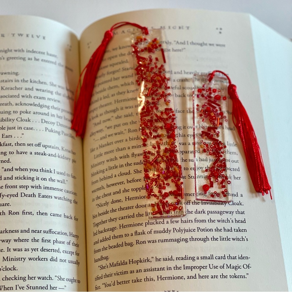 Hand Crafted Resin Beaded Bookmark Set of 2